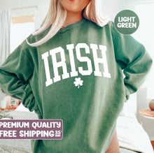 Load image into Gallery viewer, Irish Clover Comfort Long Sleeve - St. Patrick's Day T-Shirt Women's St. Paddy's Day Tee Festive Shirt Lucky Charm Crewneck Apparel