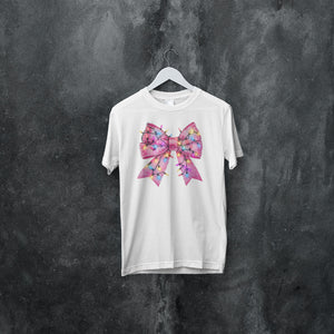 Big Pink Bow Christmas Shirt - Girly Holiday Tee - Festive and Cute Xmas T-Shirt