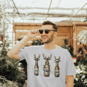 Reinbeer Christmas Shirt - Funny Beer Lover Holiday Tee - Reindeer Pun Graphic T-Shirt