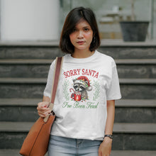 Load image into Gallery viewer, Sorry Santa I’ve Been Feral Shirt - Funny Raccoon Christmas Tee - Hilarious Holiday T-Shirt
