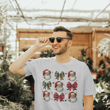 Load image into Gallery viewer, Santa and Christmas Bows Shirt - Festive Holiday Tee - Cute Christmas Graphic T-Shirt
