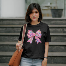 Load image into Gallery viewer, Big Pink Bow Christmas Shirt - Girly Holiday Tee - Festive and Cute Xmas T-Shirt
